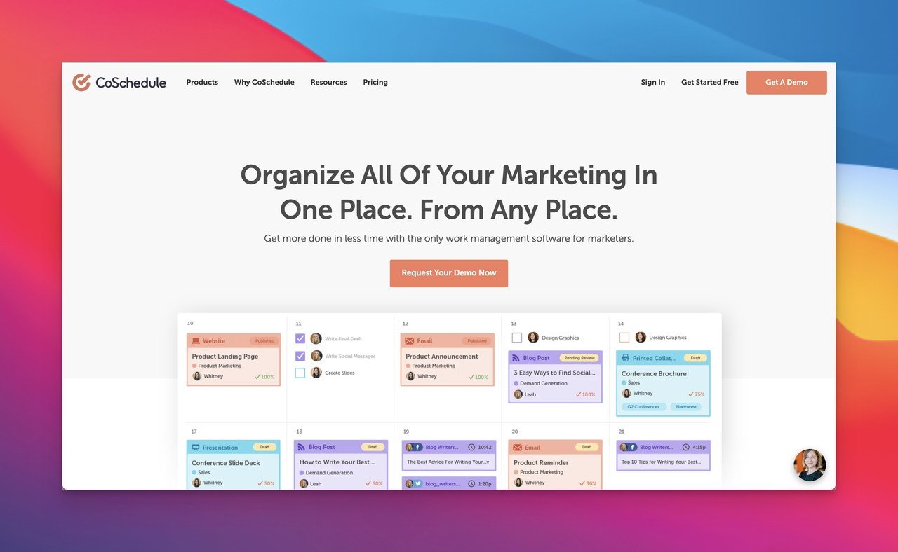 CoSchedule community management tool homepage