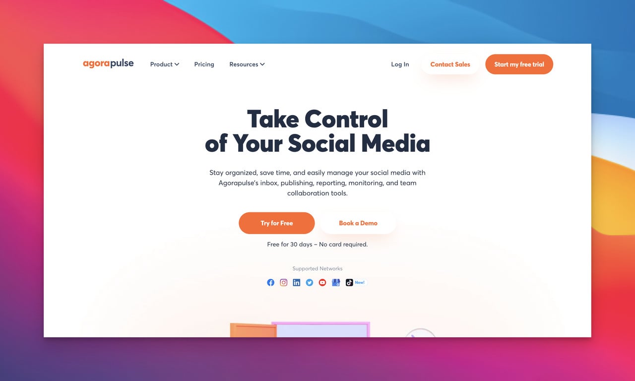 AgoraPulse community management tool homepage