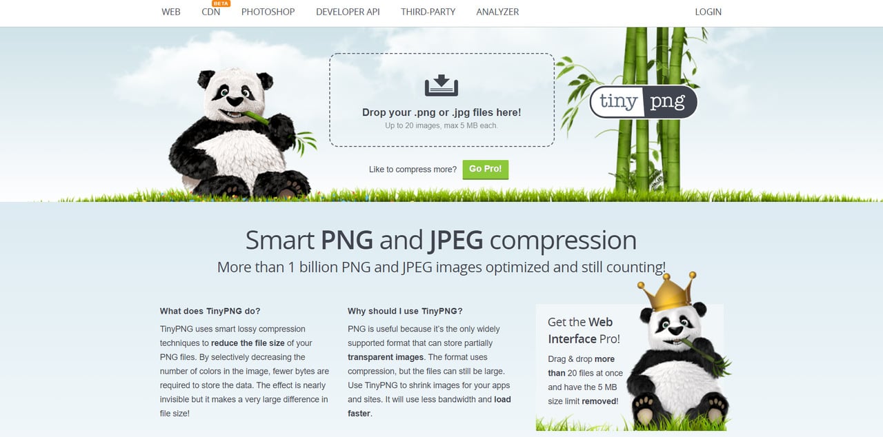 TinyPNG image optimization tools