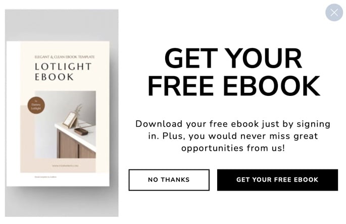 free ebook popup