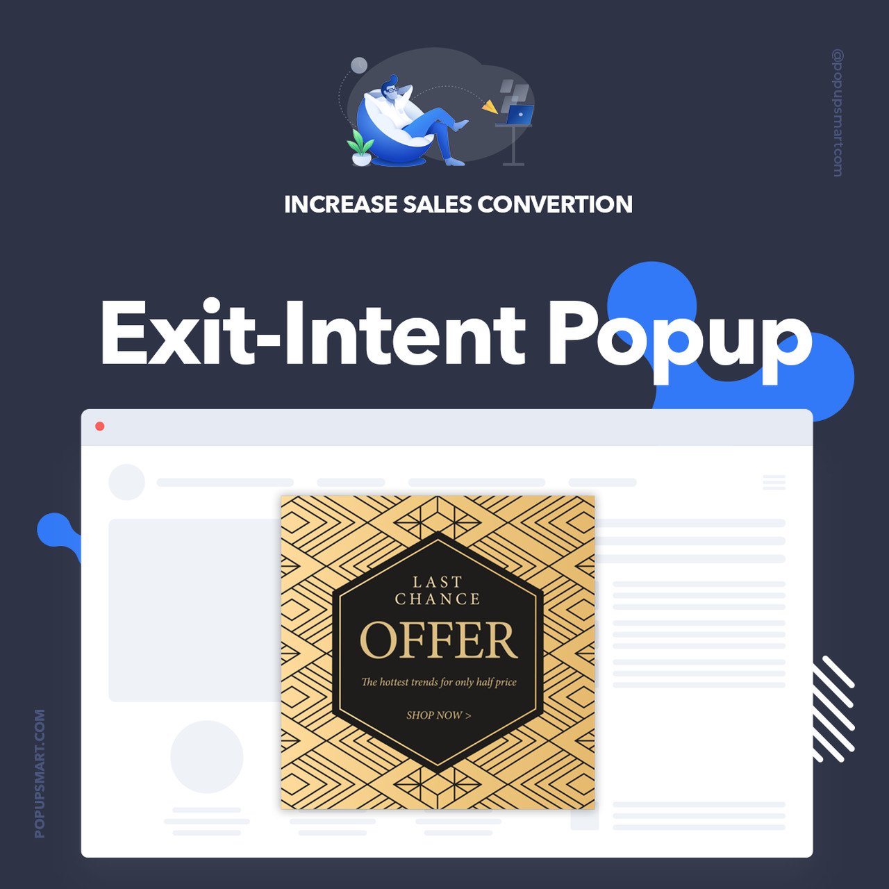 PopupSmart's exit-intent popup example.