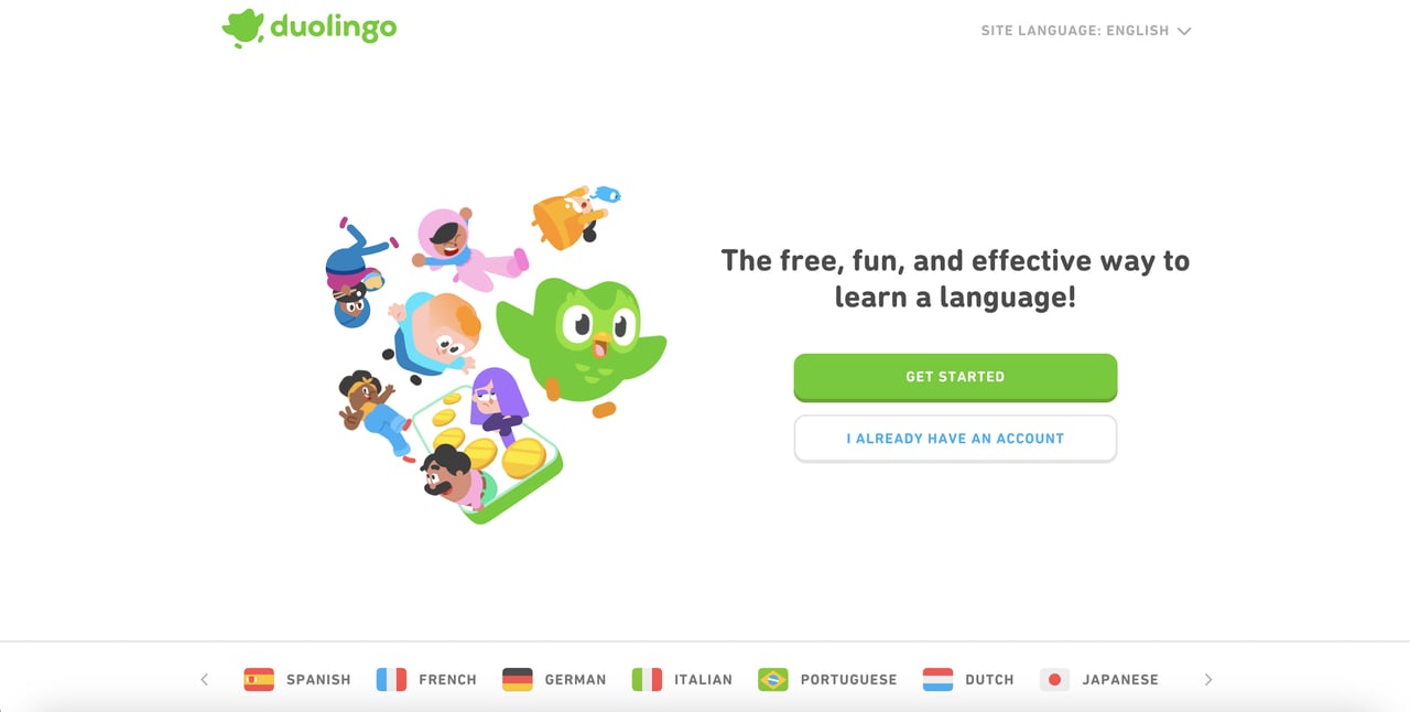 Duolingo homepage