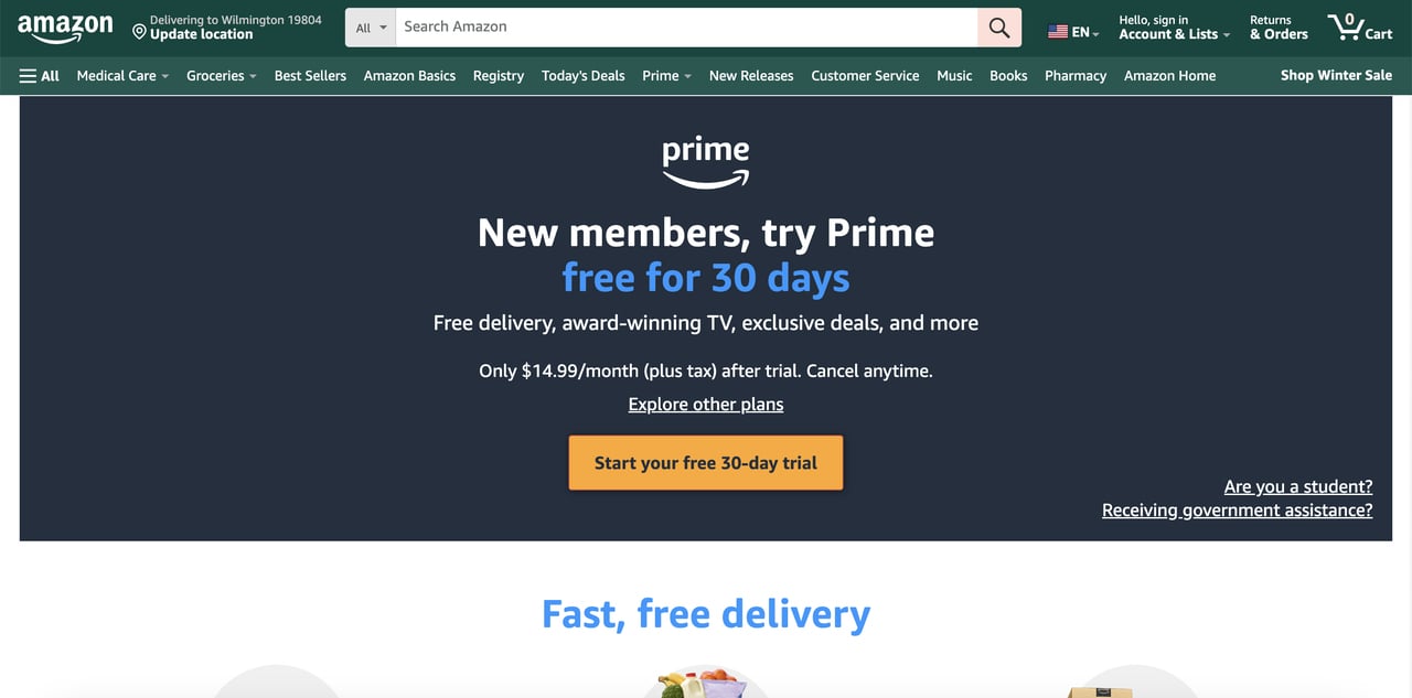 Amazon Prime membership loyalty program