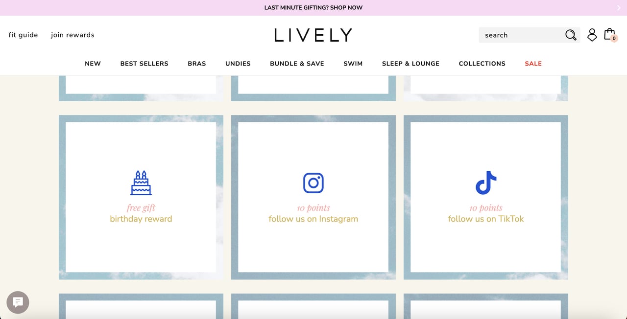 Lively social media loyalty program page with benefits