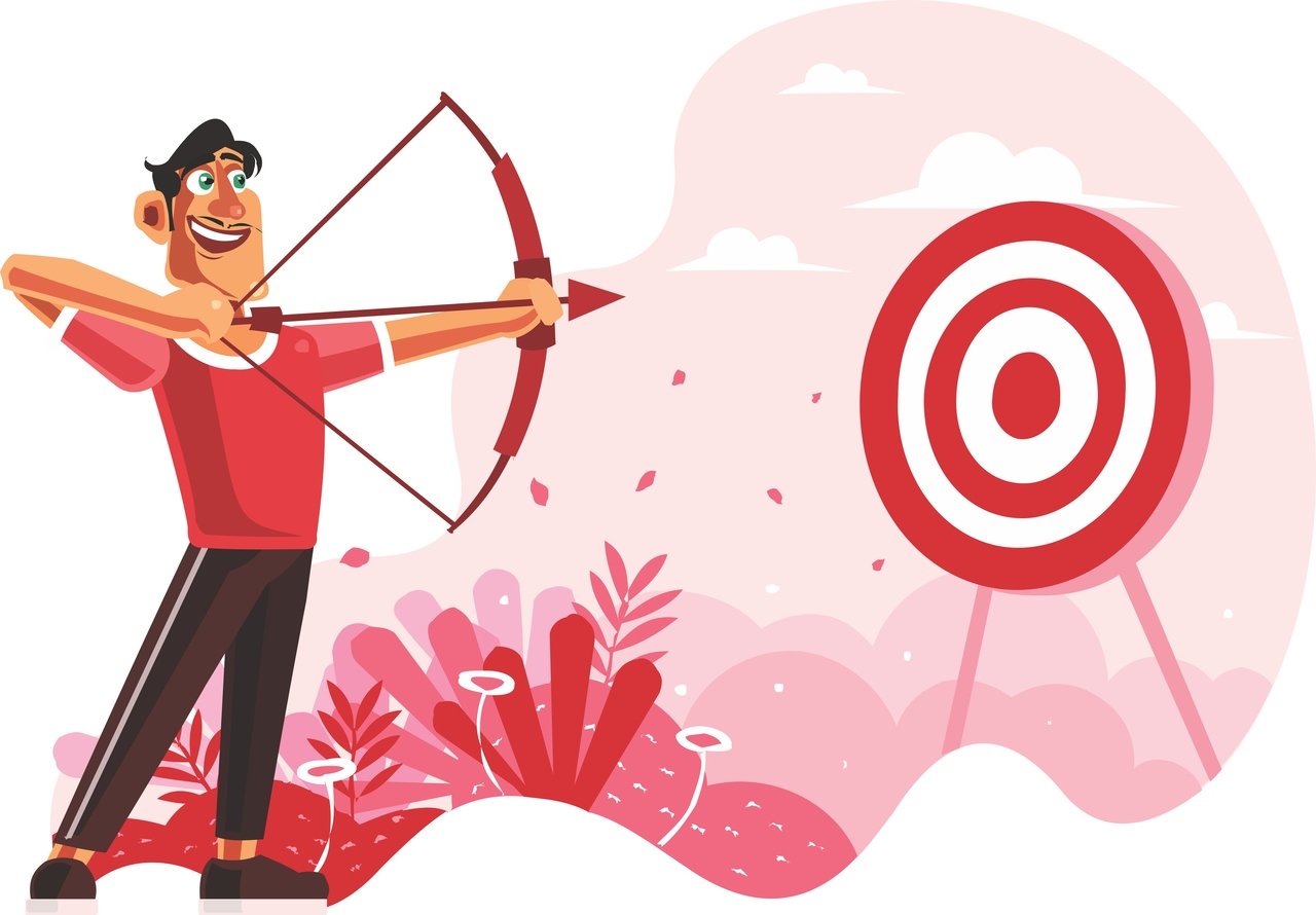 Man aiming at a target