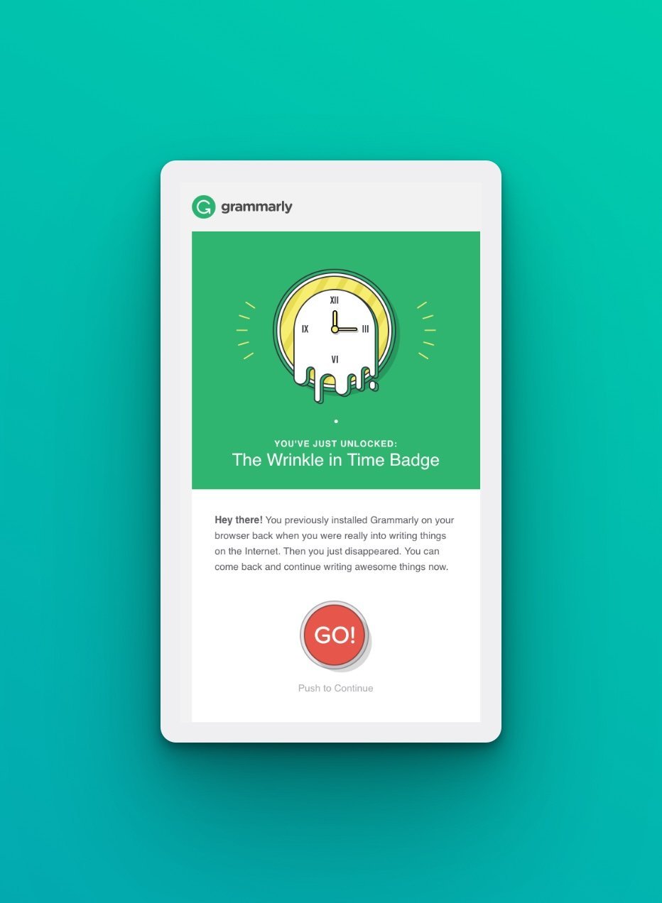 Grammarly win-back email for customer retention