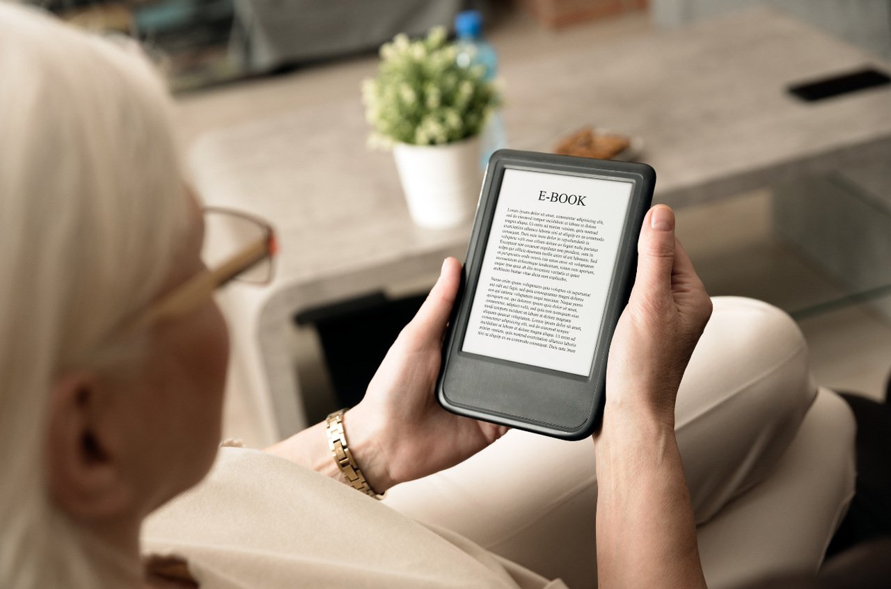 woman reading an ebook