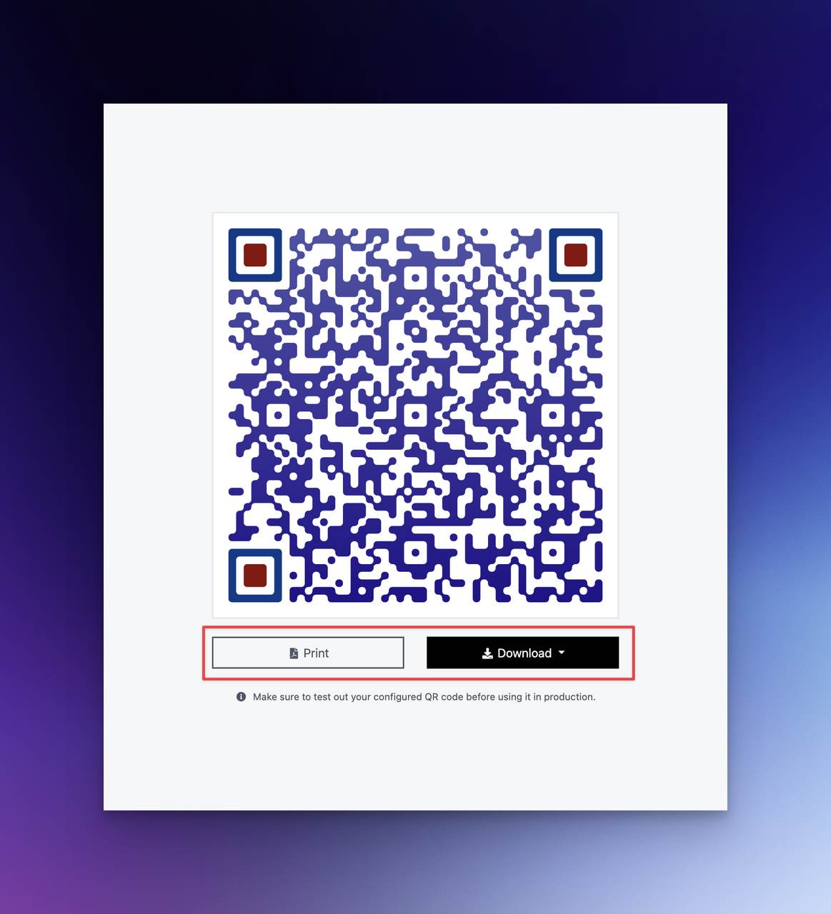 Step three of how to create free dynamic QR code