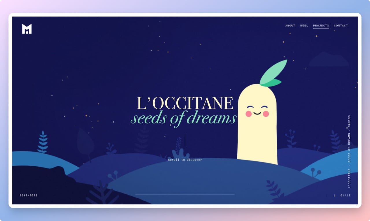 Loccitane "seeds of dreams" gamification campaign that show an illustration of a seed