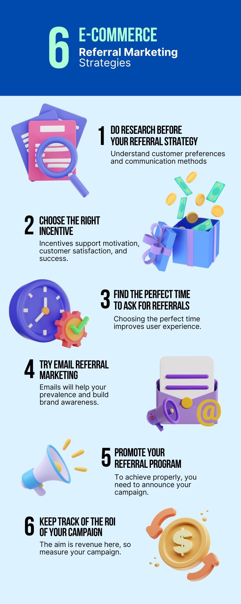 infographic for e-commerce referral marketing strategies tips