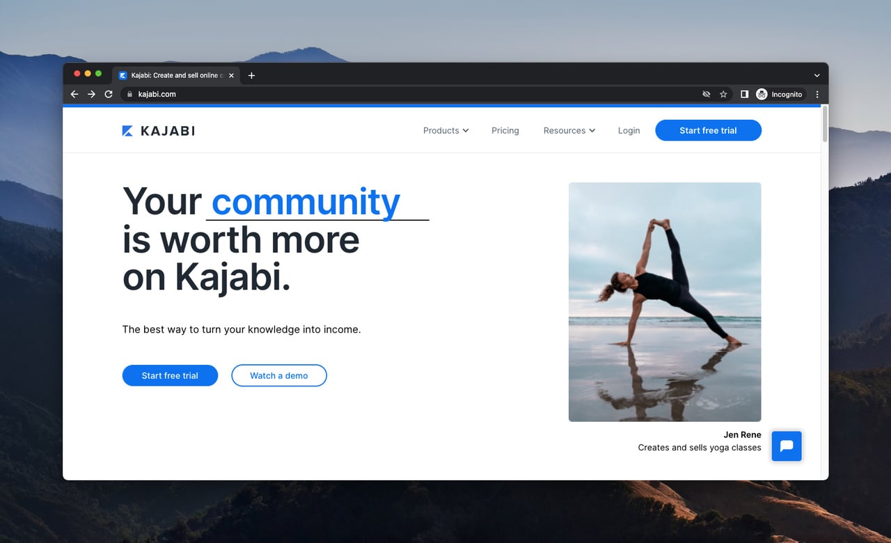 kajabi homepage