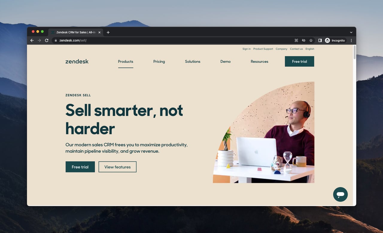 zendesk sell homepage