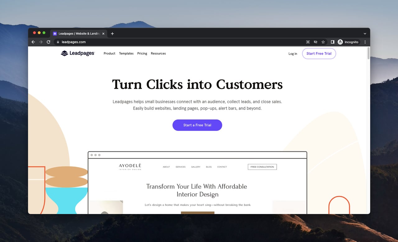 leadpages homepage