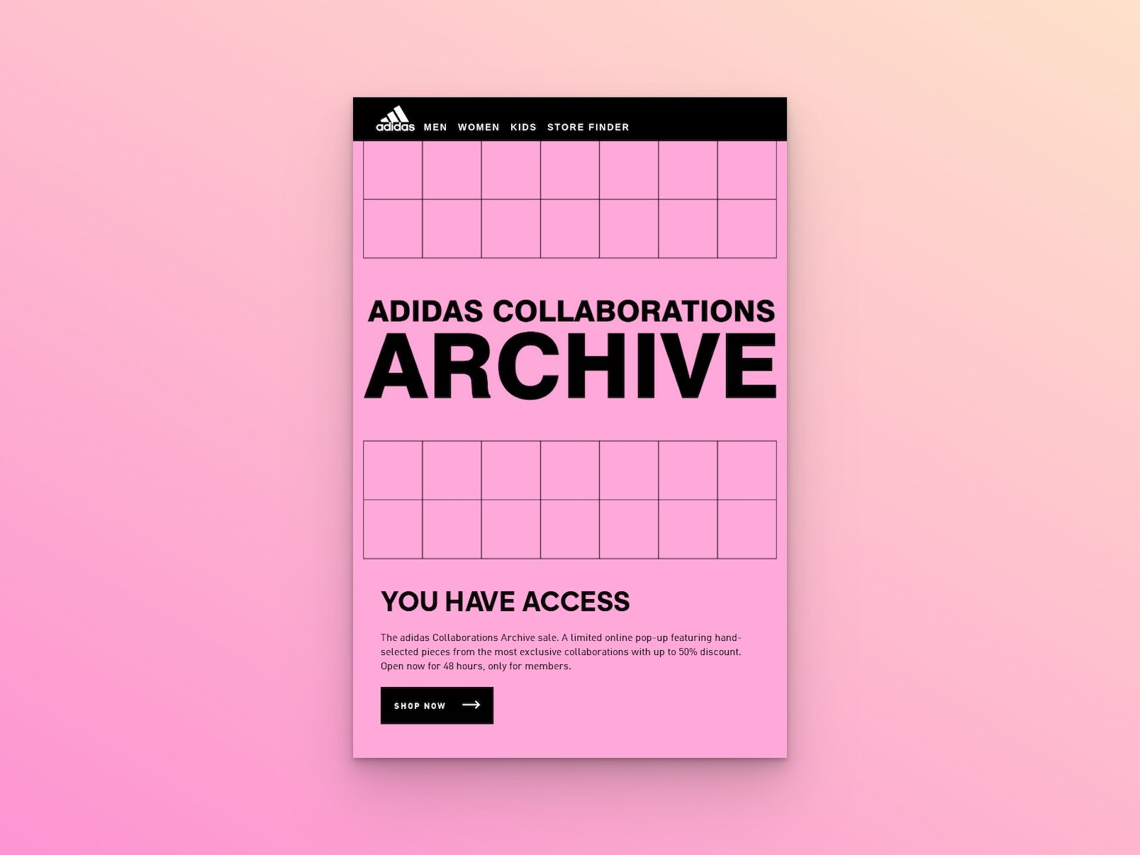 Adidas' re-engagement giveaway email