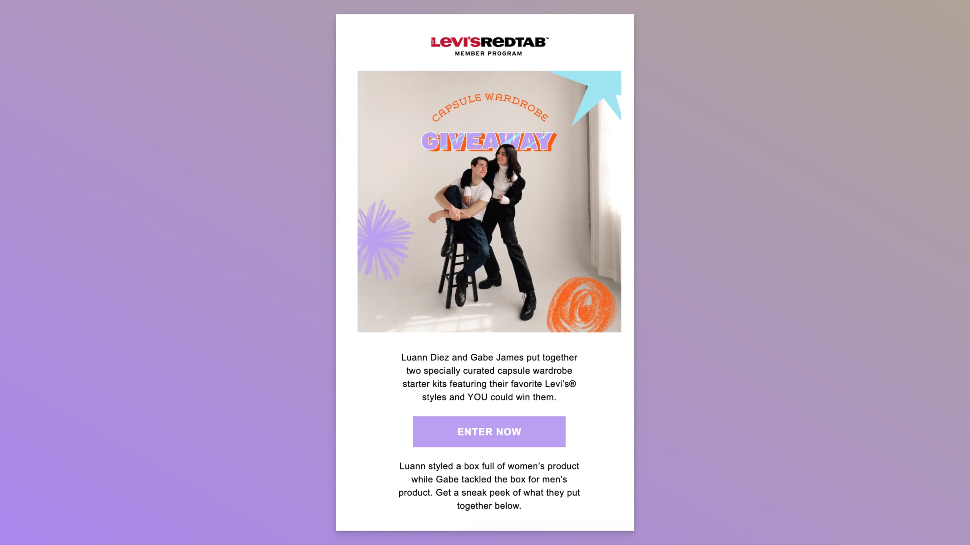 Levi's customer loyalty program giveaway email