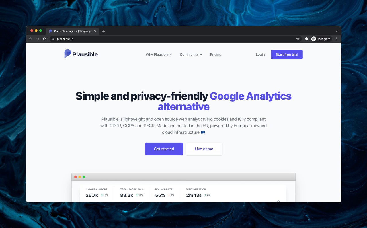 Plausible open source Google Analytics alternative tool