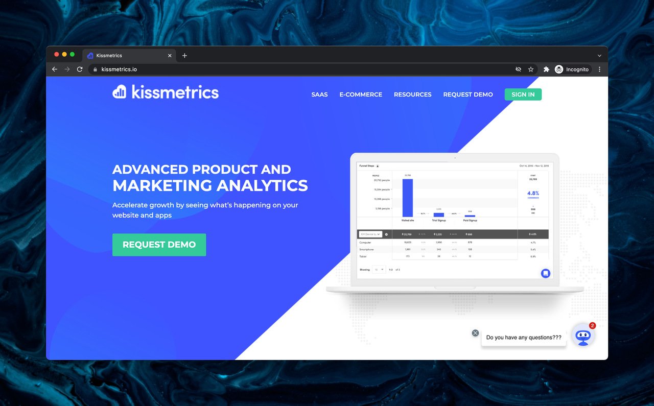 Kissmetrics web analytics tool