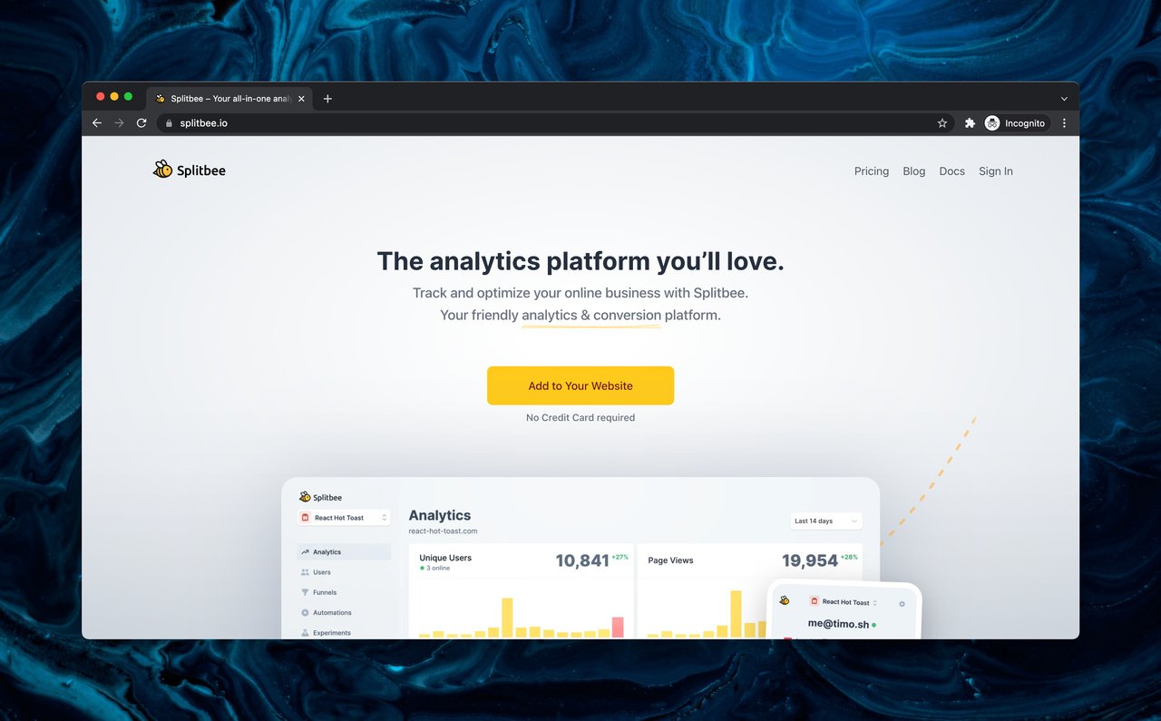 Splitbee analytics software