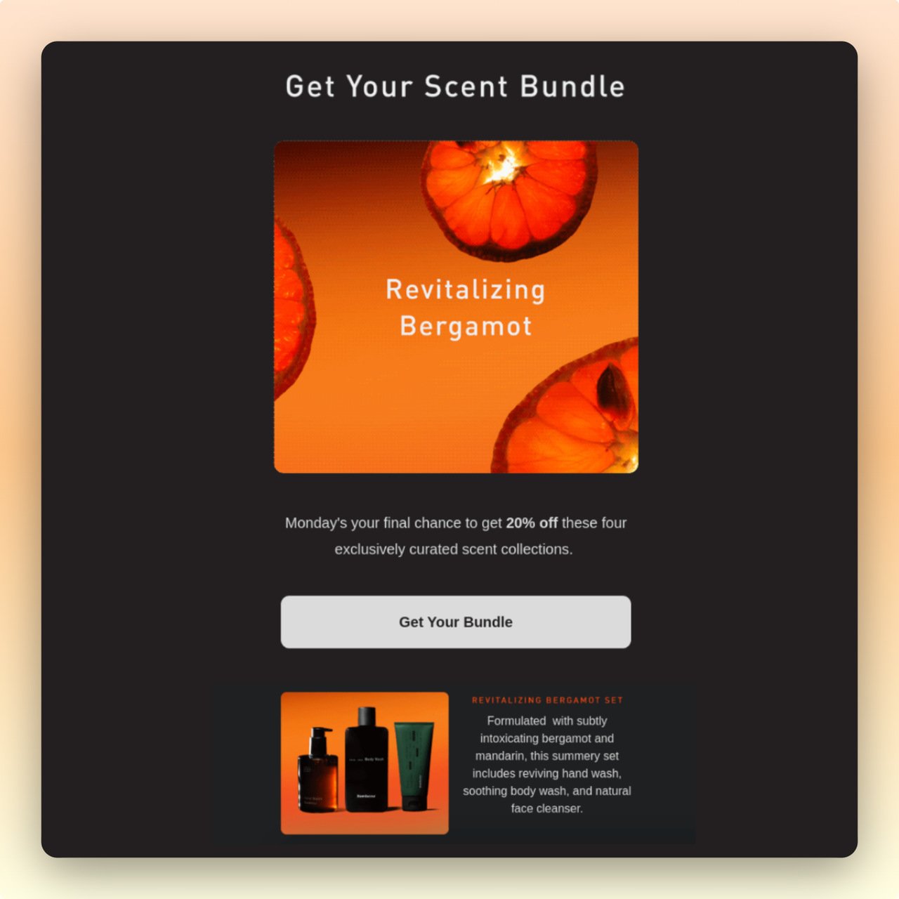 a screenshot of email that offers product bundles for Halloween marketing