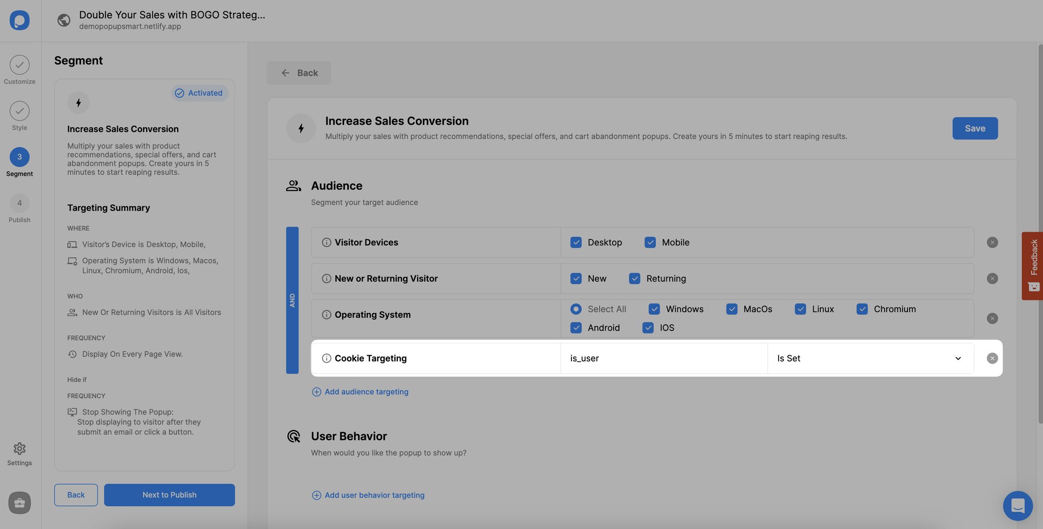 adjusting cookie targeting settings