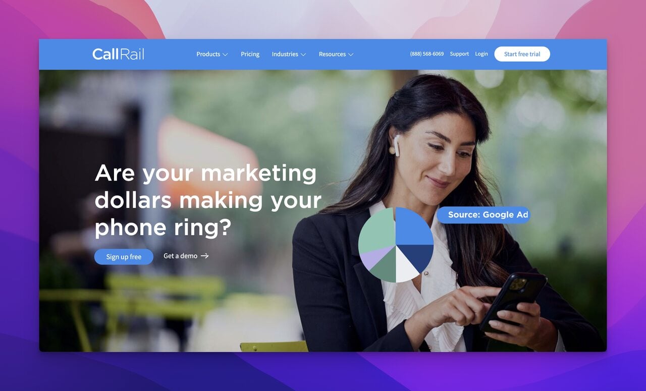 CallRail marketing attribution software homepage