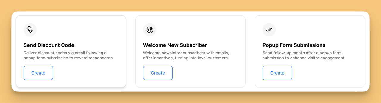 Third step of creating an Automated Welcome Email with Popupsmart's Shopify App.