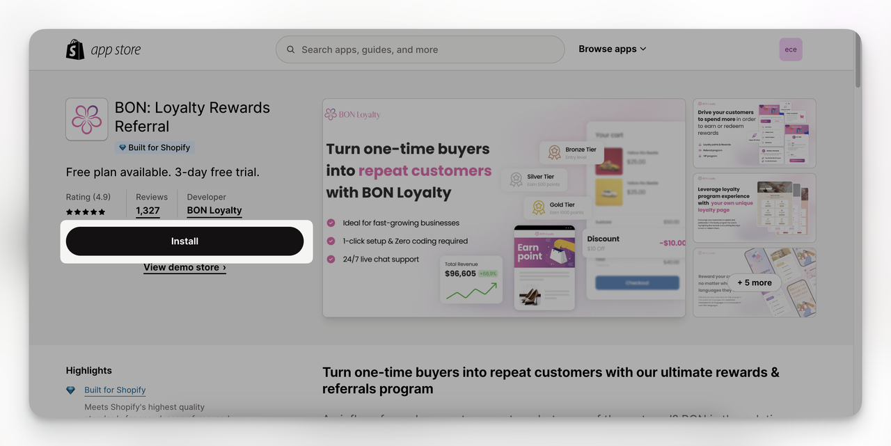 The second step to Setup Shopify Loyalty Program in Shopify.