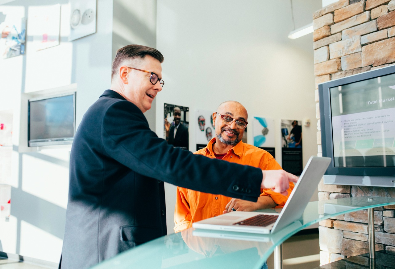 two people having a chat over a sale activity