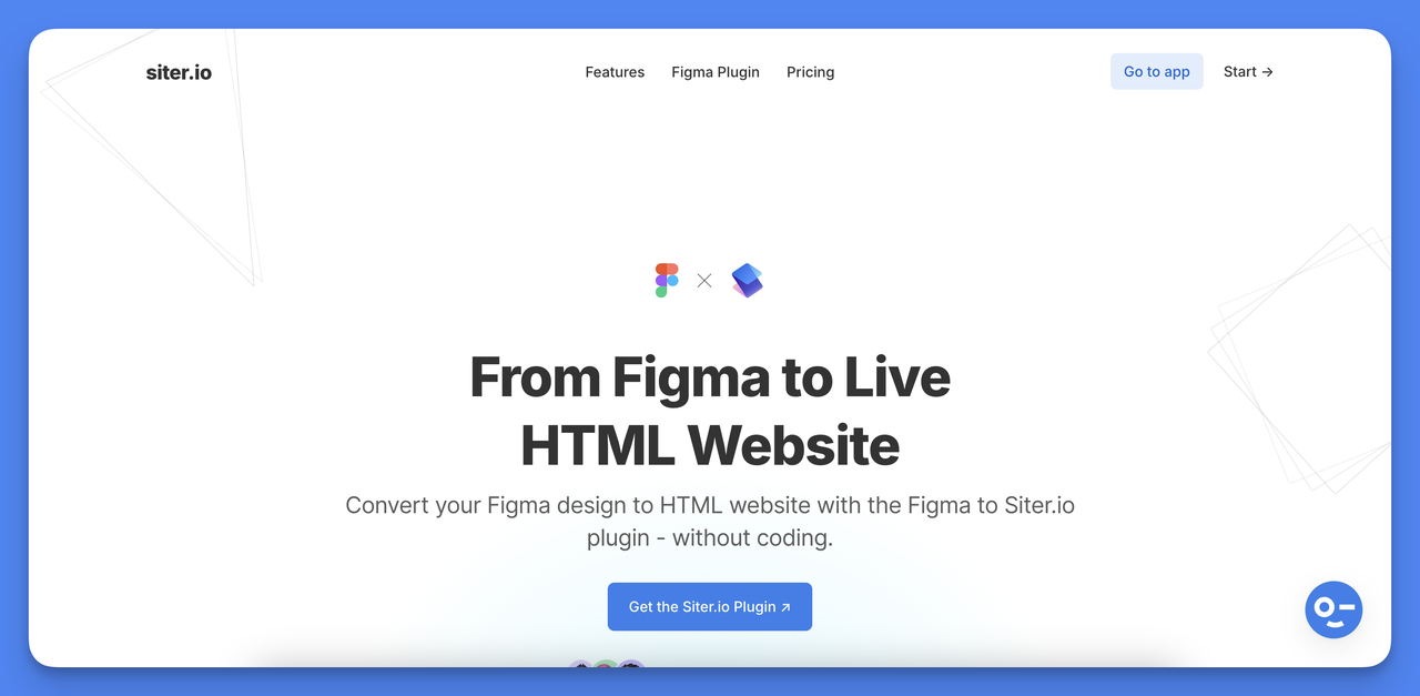 One of the most important features of Siter.io for small businesses; figma integration.