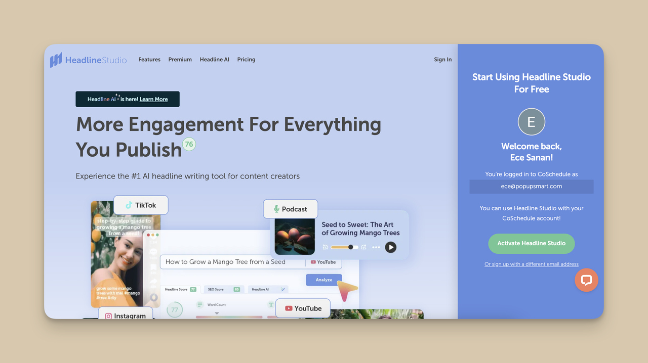 Screenshot of the homepage of CoSchedule, one of the Content Planning and Research Tools