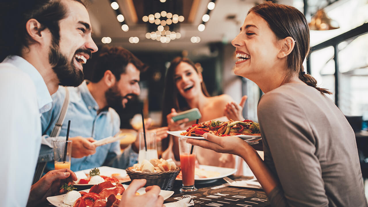 Group of people at restaurant