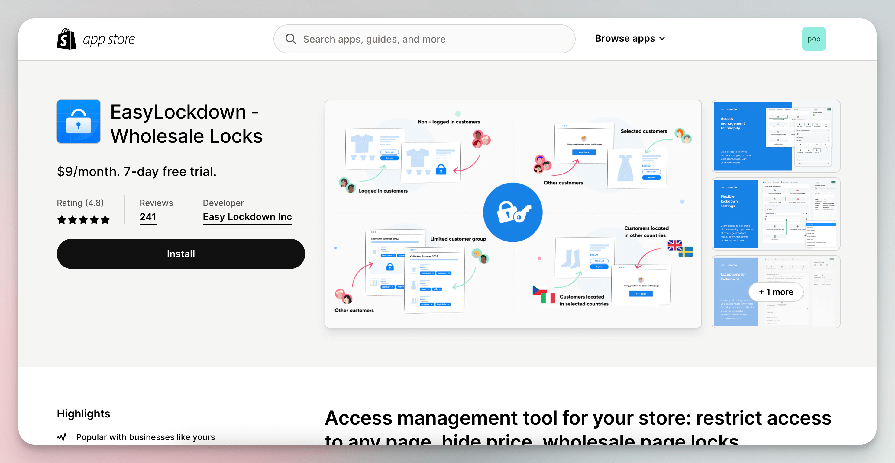 App Store view of first app for hide add to cart button 