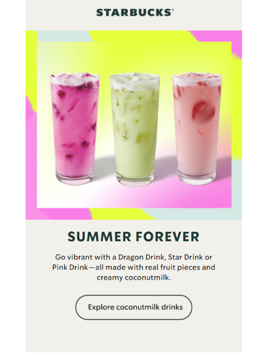 Starbucks summer email example