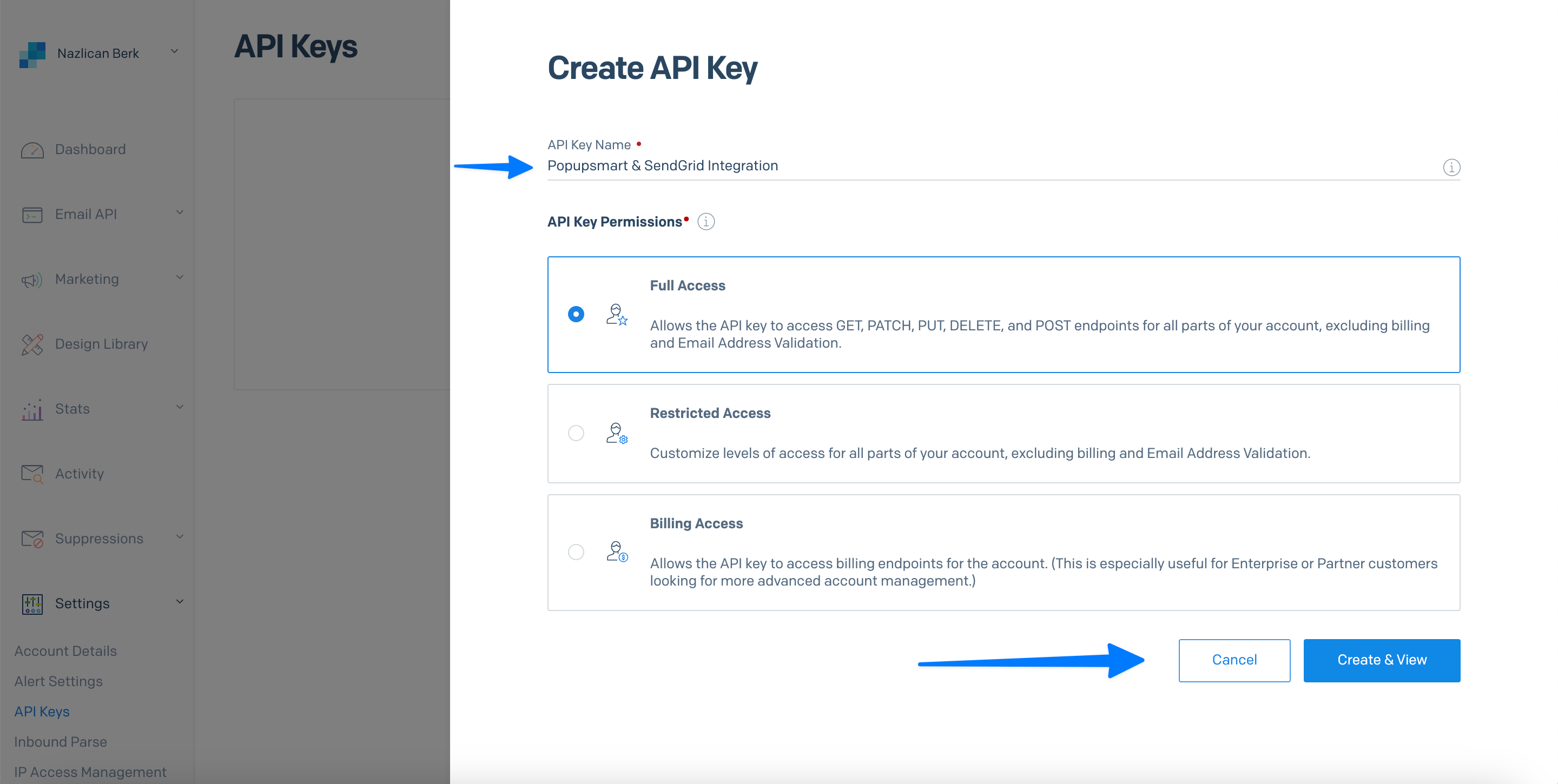 sendgrid api key