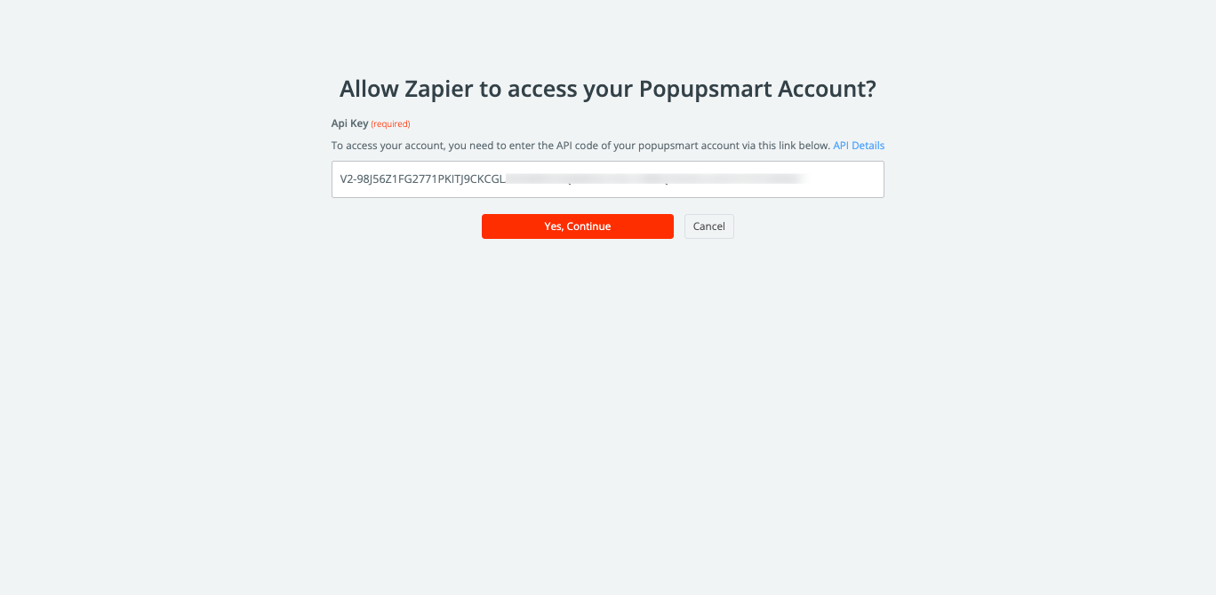 paste zapier api