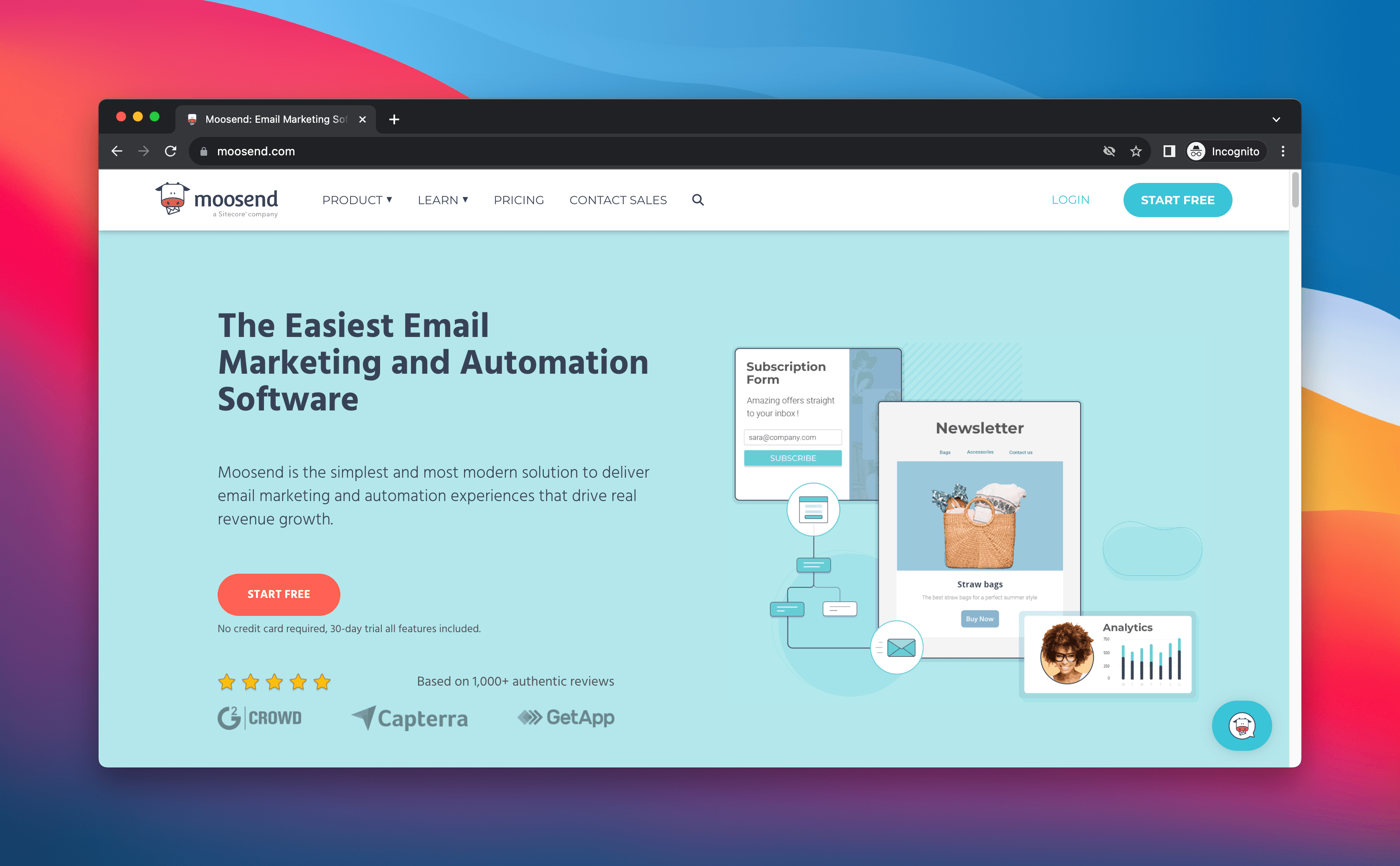 moosend landing page