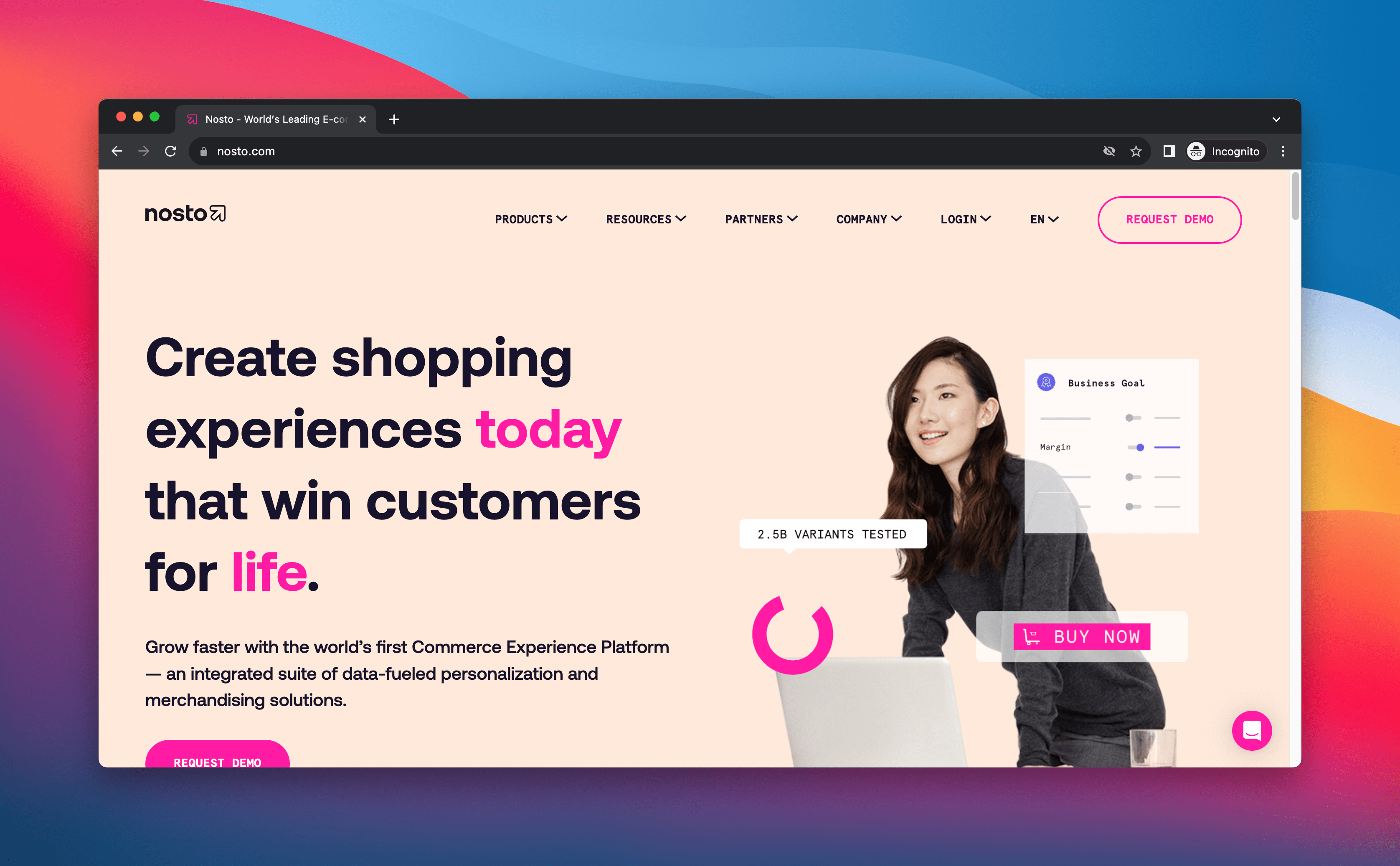 nosto landing page