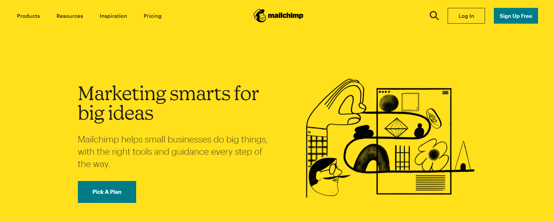 MailChimp homepage