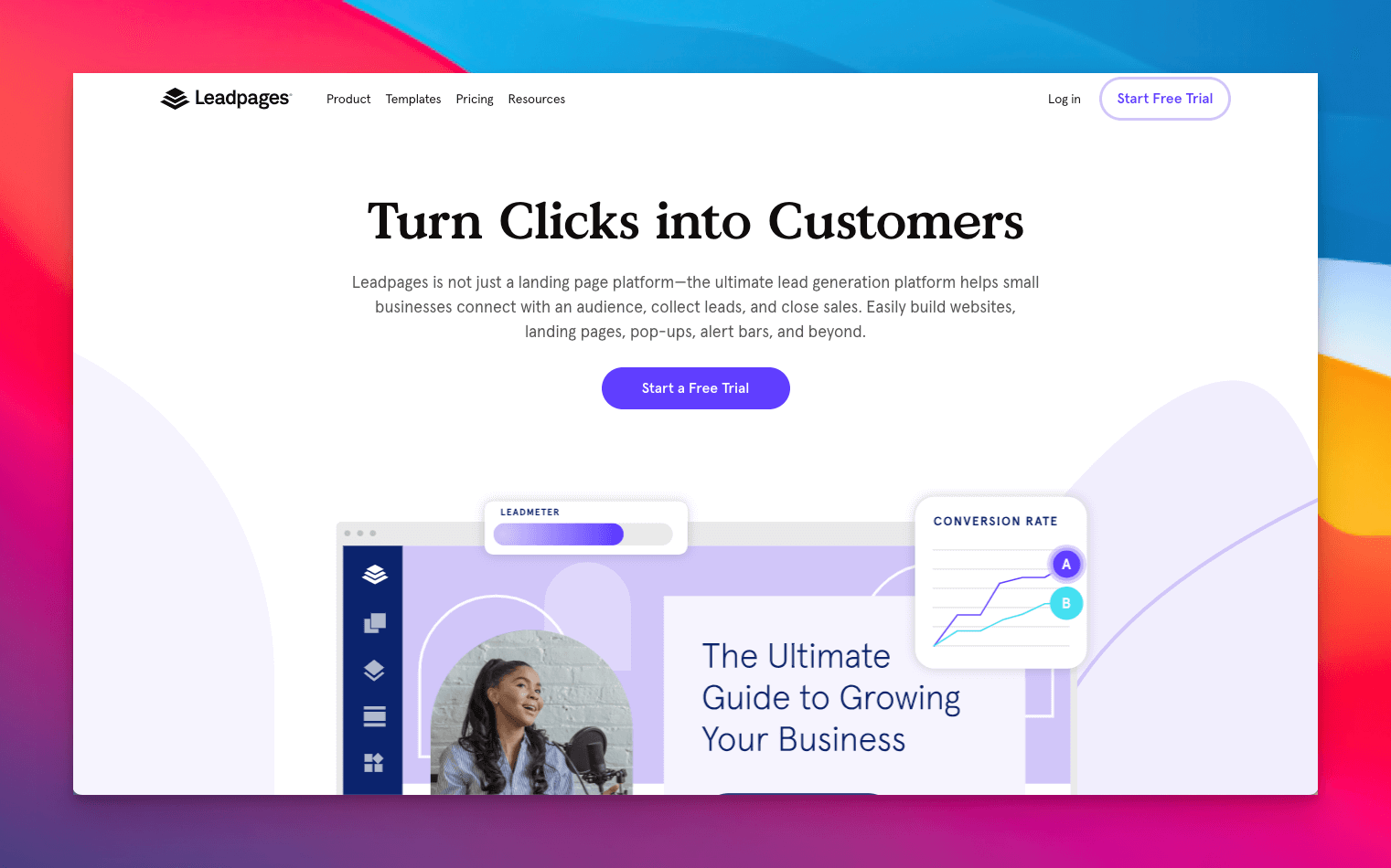 leadpages ai application homepage