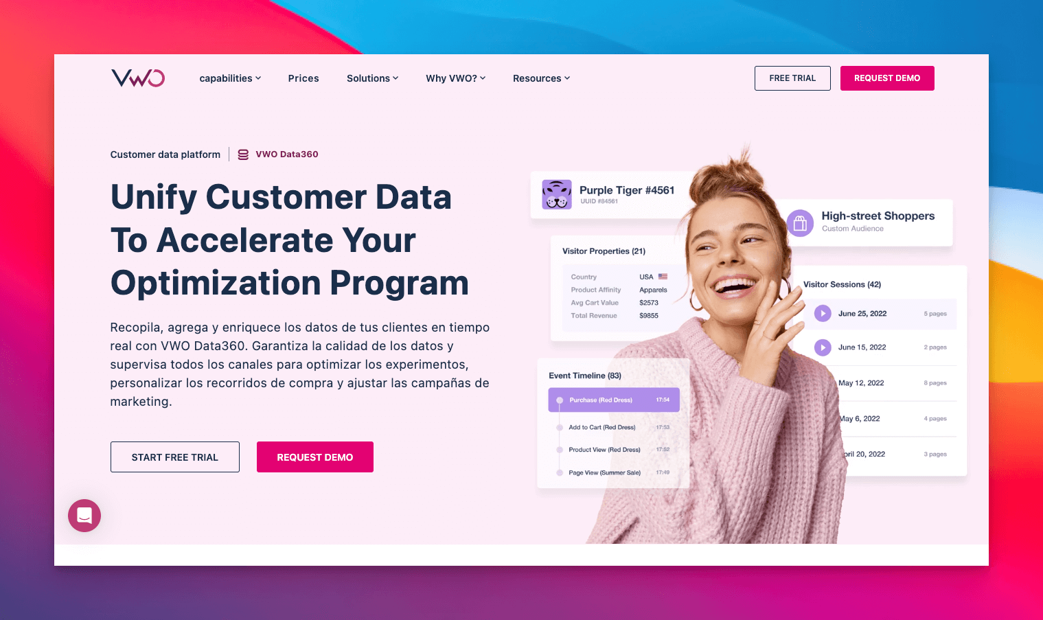 visual website optimizer ai application homepage