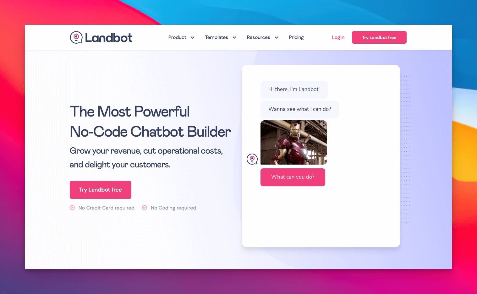 landbot ai application homepage