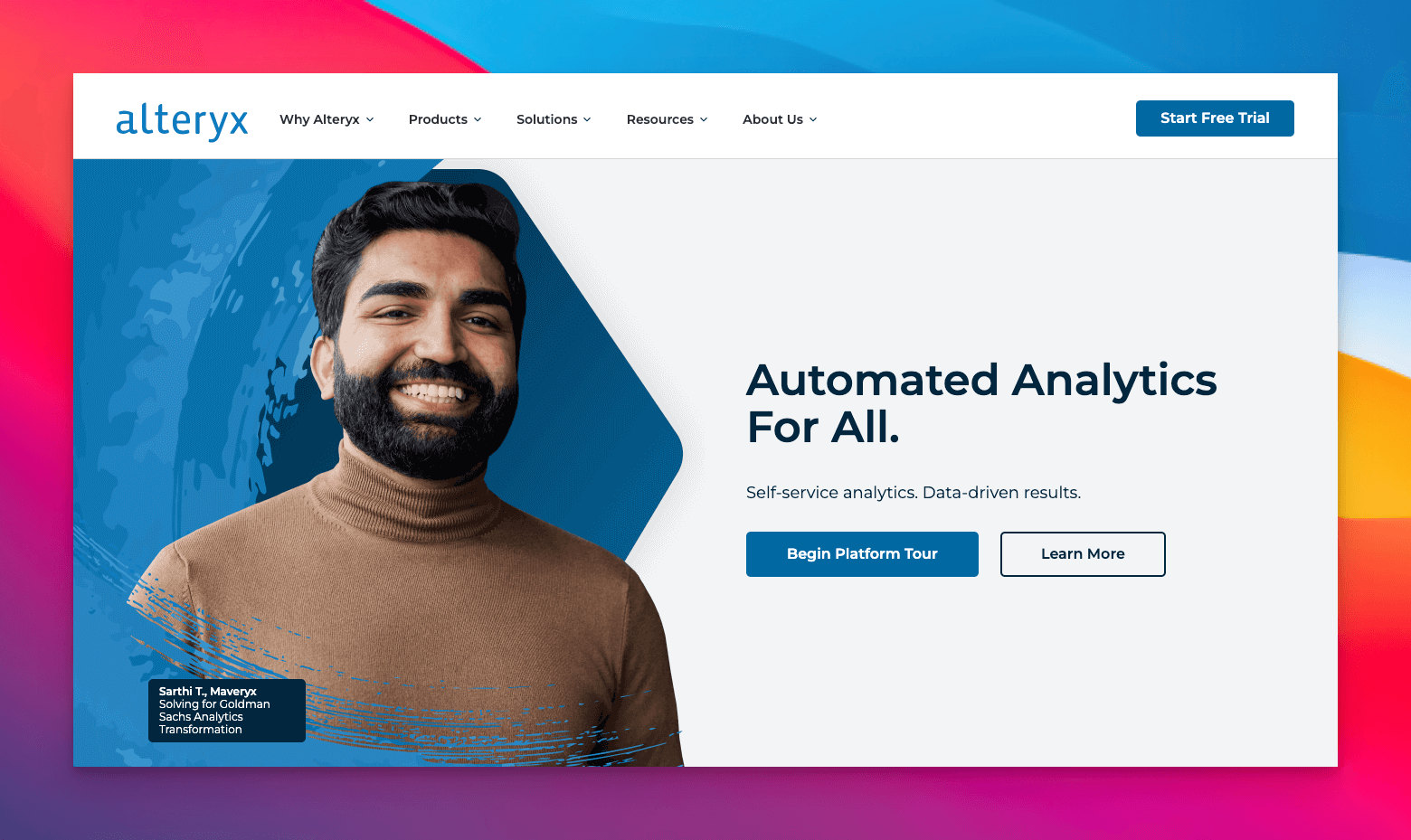 alteryx ai application homepage