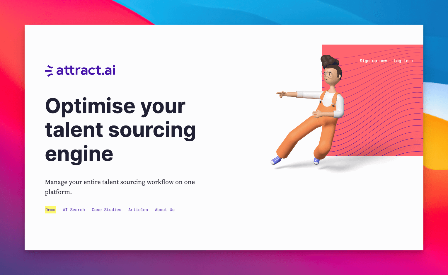 attract ai application homepage