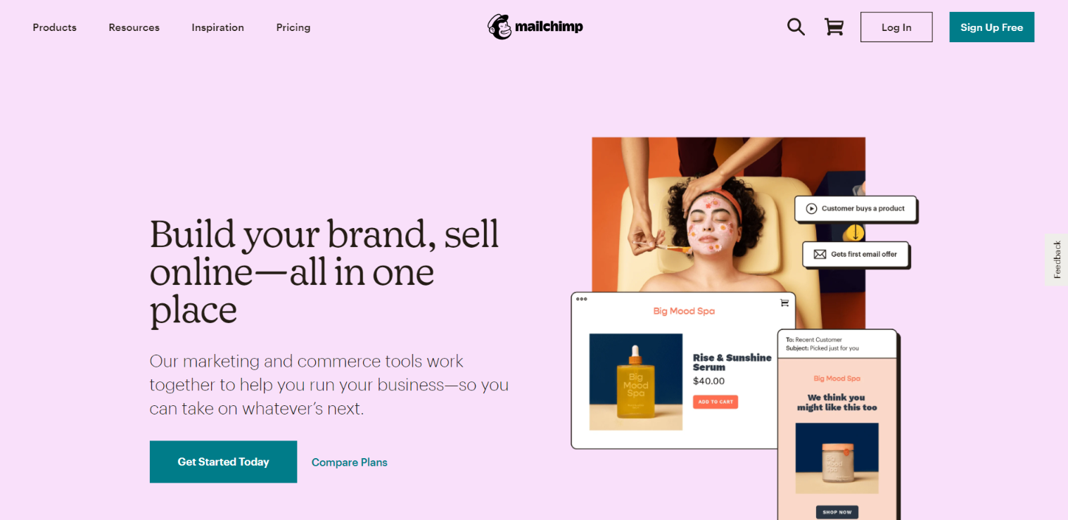 Mailchimp homepage