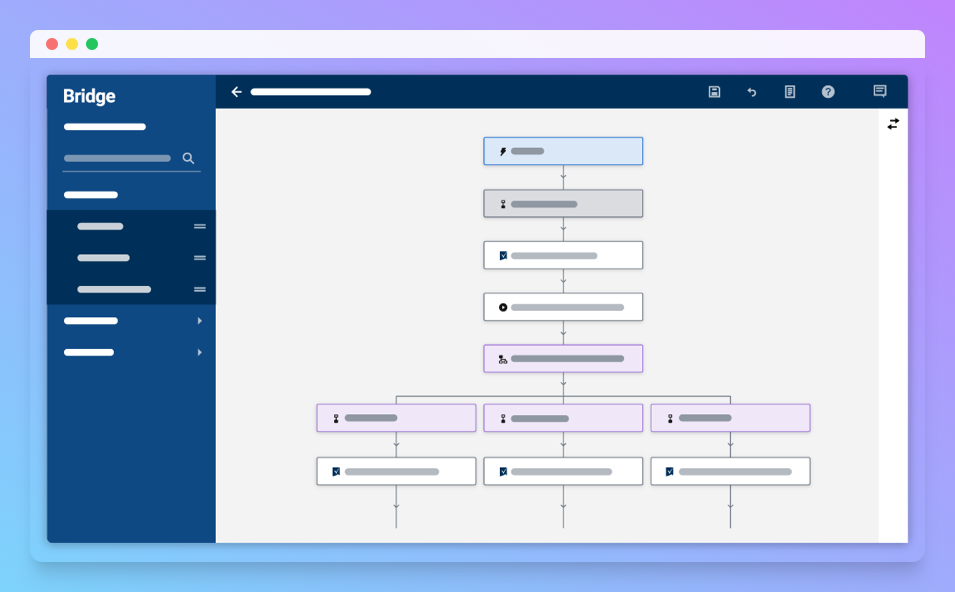 screenshot of Smartsheet's Bridge workflow template