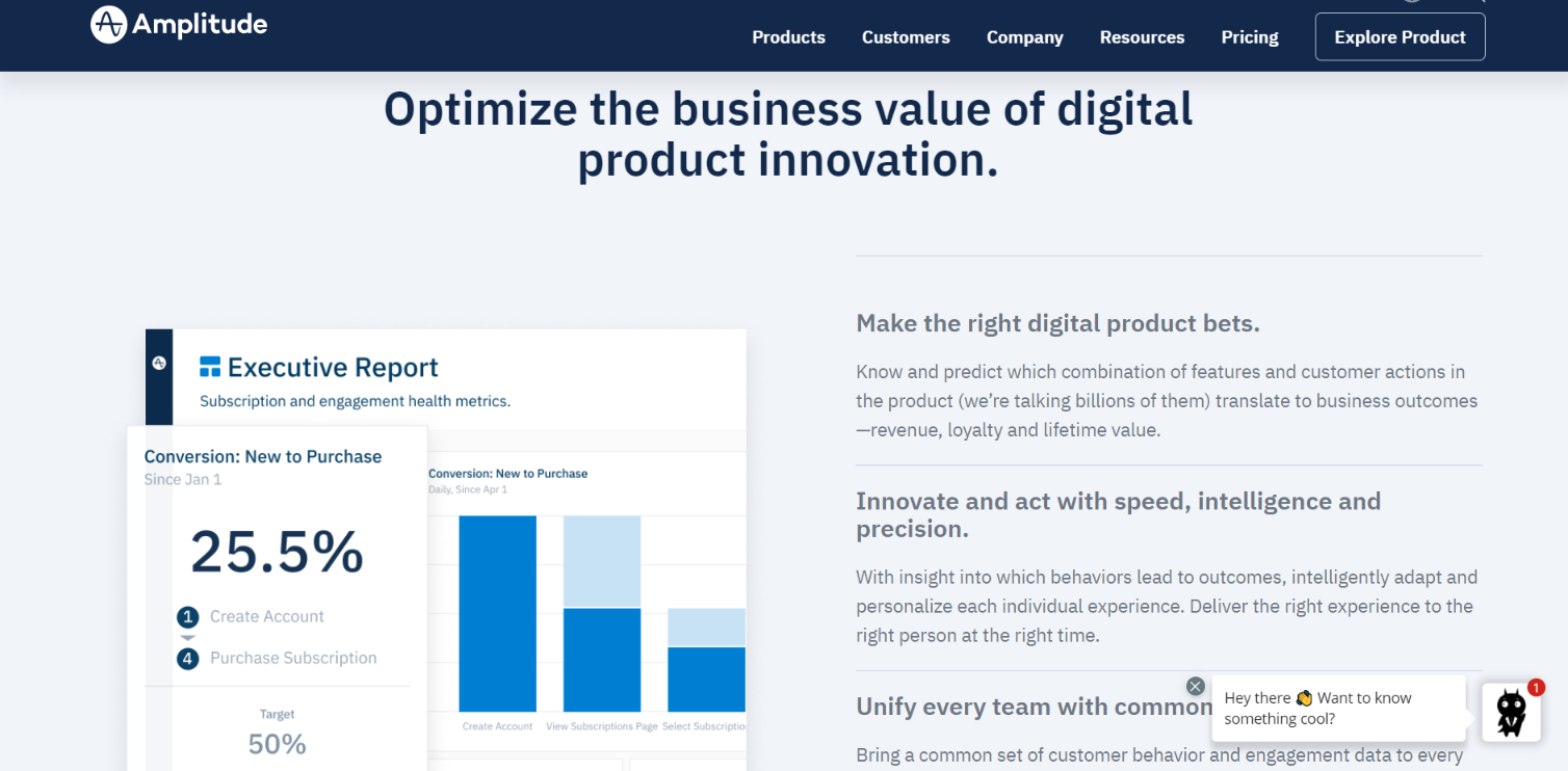 Amplitude homepage