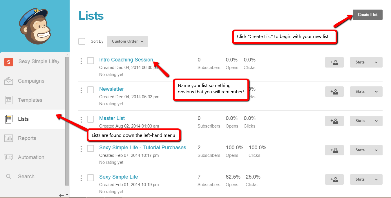 Email automation example with MailChimp.