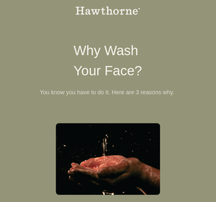 funny email example of the brand Hawthorne