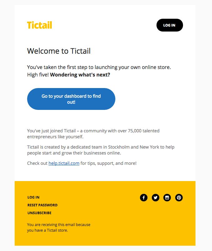 TicTail email campaign copy