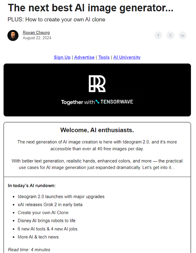 The Rundown AI newsletter
